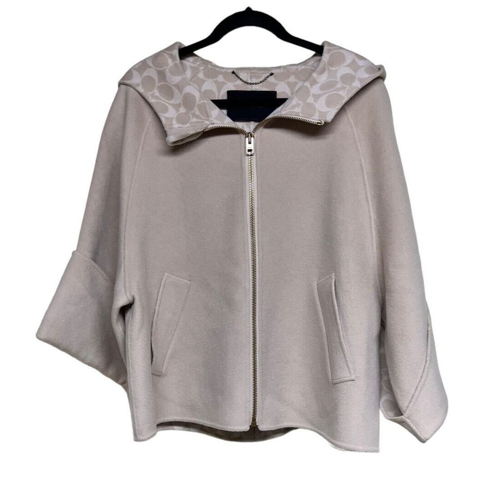 Coach Double Face Experimental Cape Oatmeal Women’s Size XS/S